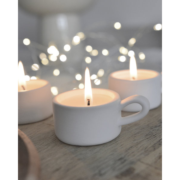 Kandelaar klei met kaars